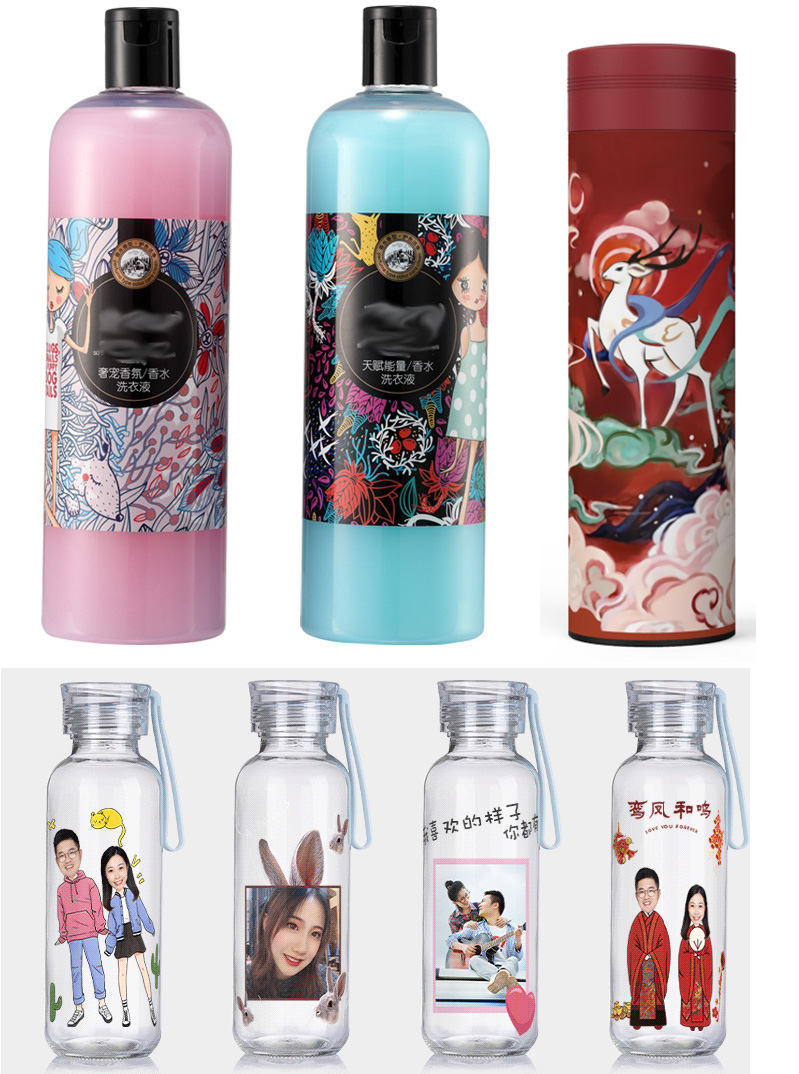 化妝品，小玻璃瓶打印圖片效果